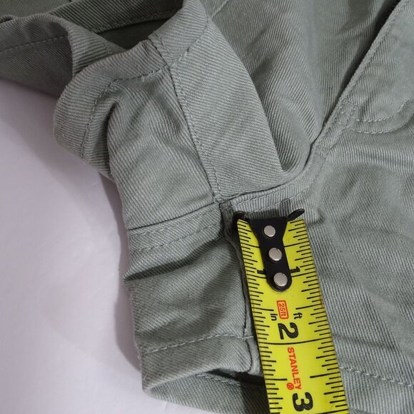 Vanilla Star Green Elastic Waist Twill Shorts Women Size 1 25 Dual Buttons - Picture 9 of 9